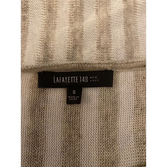 Lafayette 148 women's ten striped linen short sleeve blouse size small - Picture 5 of 8